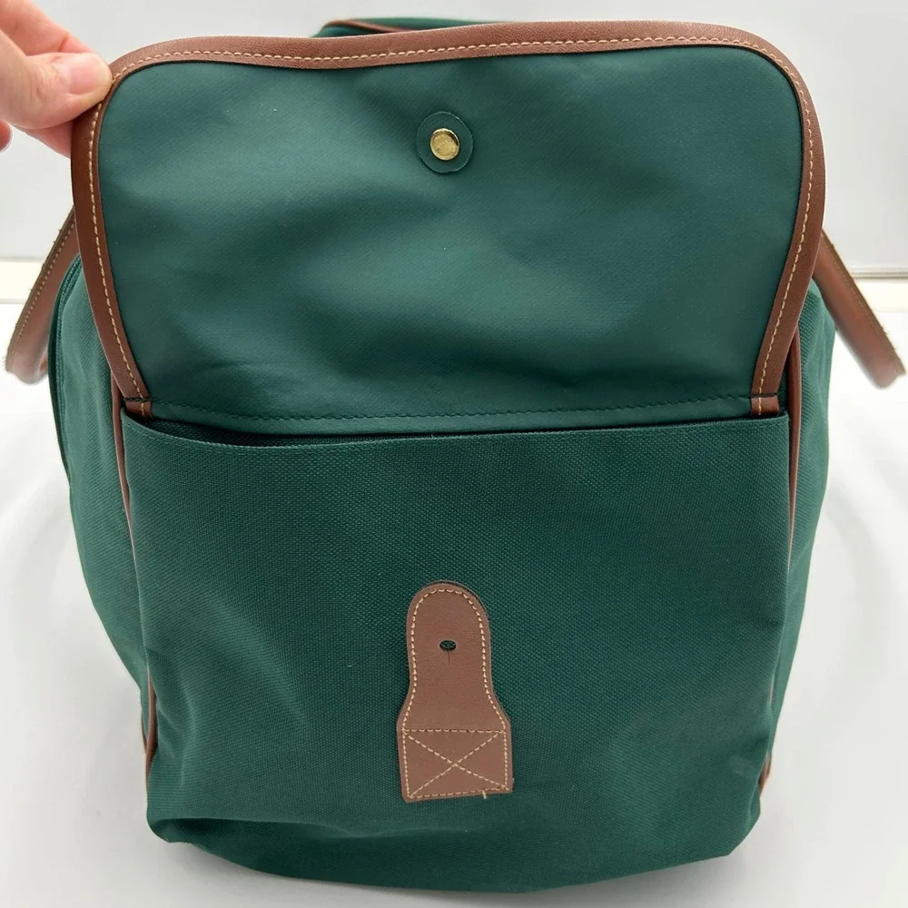 Polo Ralph Lauren Duffle Bag Green Canvas Weekend Travel Gym Pony Logo21x11